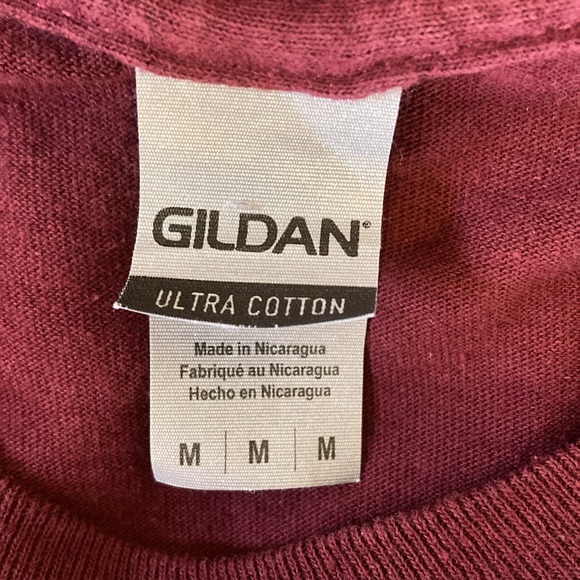 Gildan Ultra Cotton Maroon Graphic Rights Long Sleeve Teeshirt - Picture 13 of 13